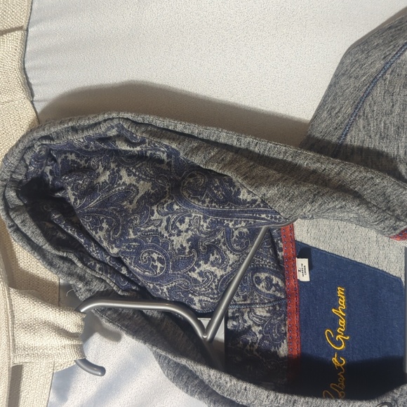 Robert Graham Size Large Hooded 1/2 Zip Hoodie - Picture 3 of 7